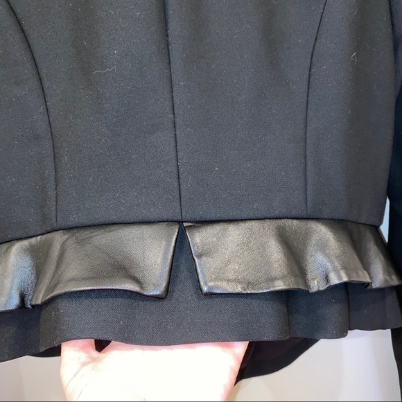 Tracy Reese black 100% lamb leather blazer sz 10 - Picture 9 of 13
